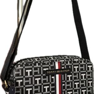 Tommy Hilfiger Monogram Crossbody Bag in Black and White